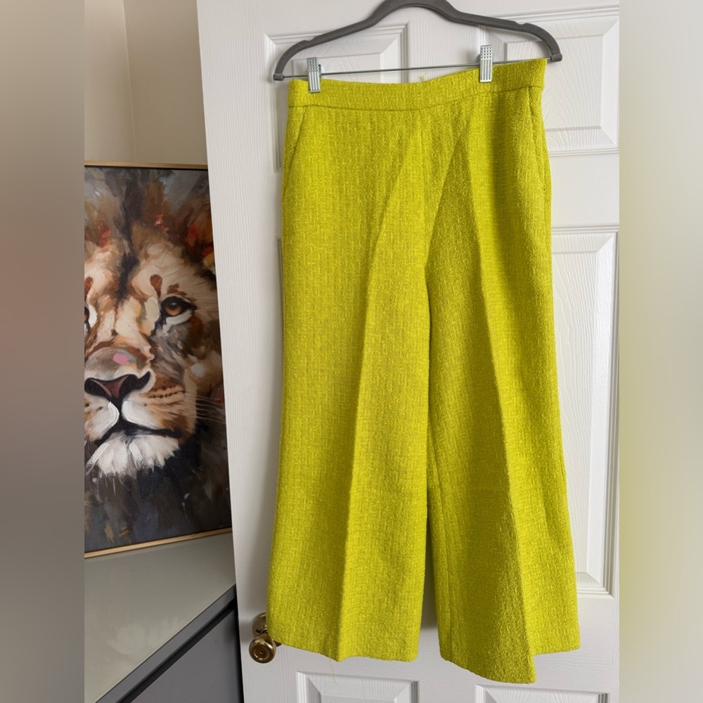 Zara Lime Green Wide-Leg Pants